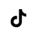 A black and white image of the symbol for tiktok.