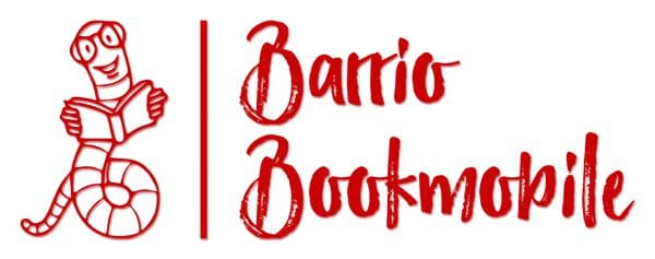 A red logo with the words barrio bookman written in it.